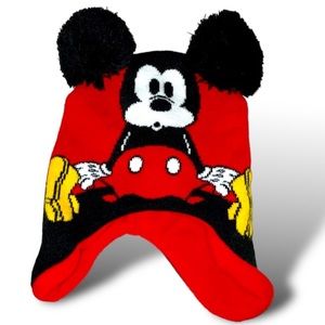 Disney juniors Mickey Mouse kid unisex beanie hat size os red black white winter